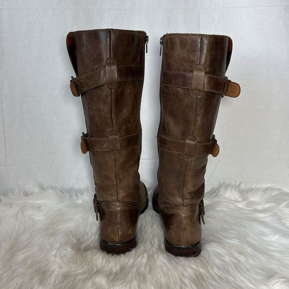 Born Umbra Women's Brown Leather Three Strap Riding Boots Sz 8 - Picture 4 of 7